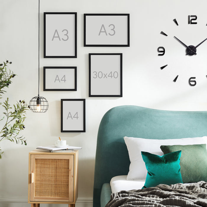 Set van 2 Fotokaders - A3 formaat - Foto Lijsten in MDF Hout - Zwart