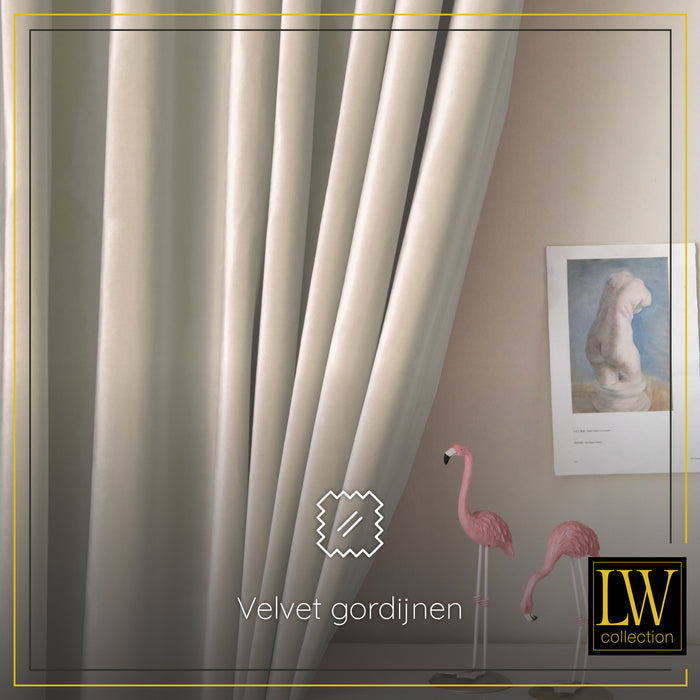 LW Collection Kant en klaar gordijnen beige 140x225cm