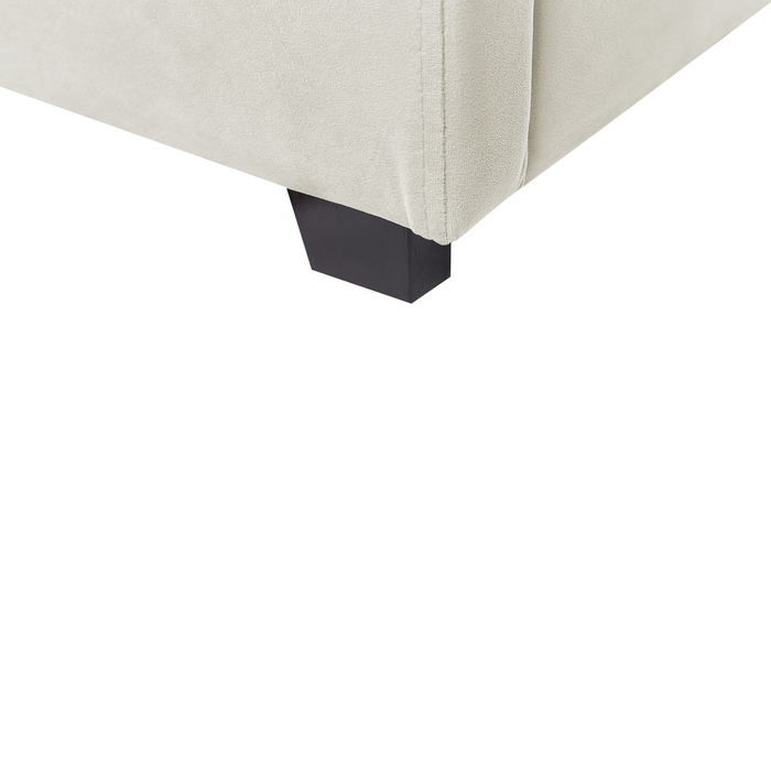 Beliani-VINCENNES-Bed met opbergruimte-Wit-160 x 200 cm-Fluweel