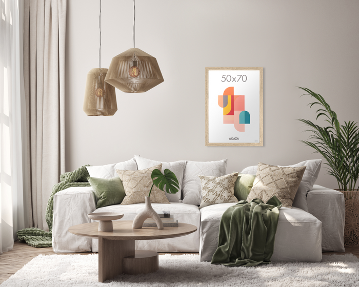 Fotokader - Fotolijst - 50x70 cm - MDF hout - Lichte Eik