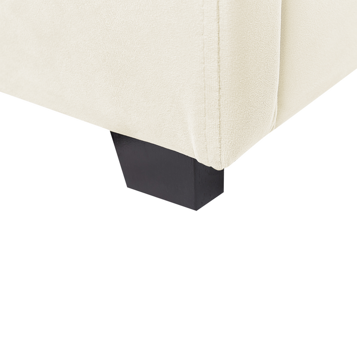 Beliani-VINCENNES-Bed met opbergruimte-Wit-140 x 200 cm-Fluweel