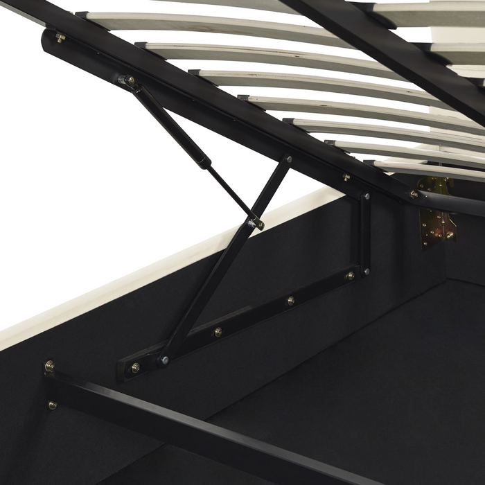 Beliani-VINCENNES-Bed met opbergruimte-Wit-140 x 200 cm-Fluweel