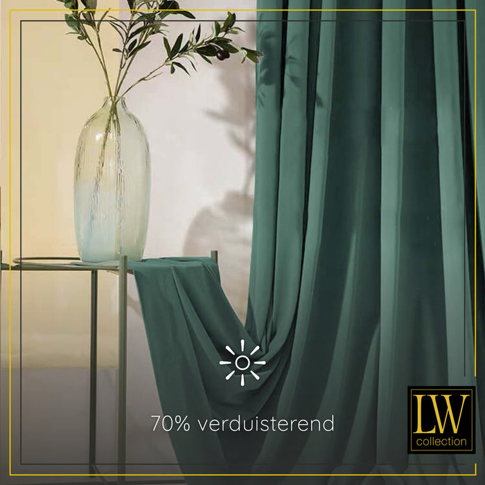 LW Collection Kant en klaar gordijnen groen 140x225cm
