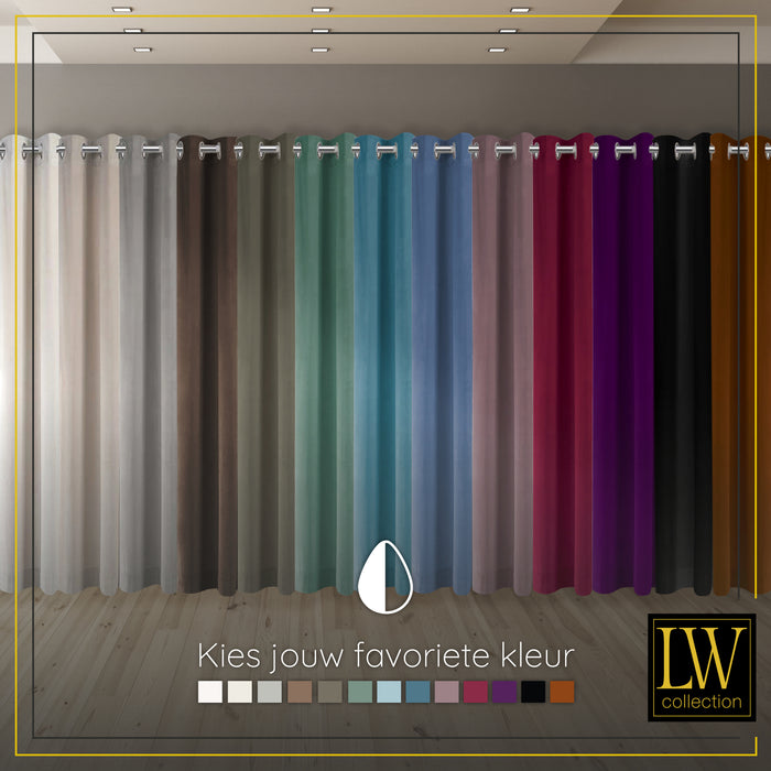 LW Collection Kant en klaar gordijnen groen 140x225cm