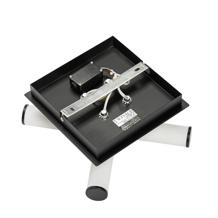 QAZQA Moderne badkamer plafondlamp zwart 4-lichts IP44 - Bath