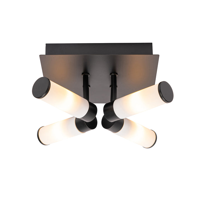 QAZQA Moderne badkamer plafondlamp zwart 4-lichts IP44 - Bath
