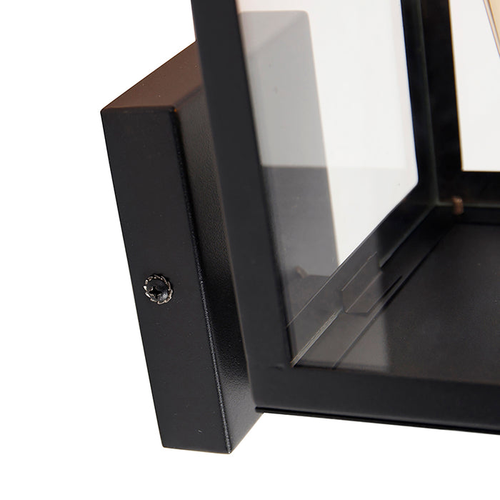 QAZQA Smart buiten wandlamp zwart met glas 30 cm incl. Wifi ST64 -