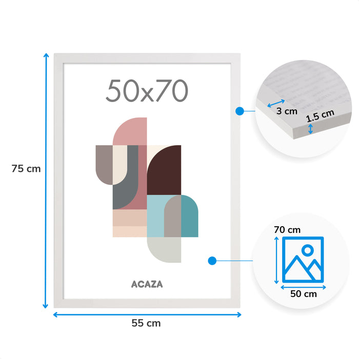 Fotokader - 50x70cm - MDF hout - Wit