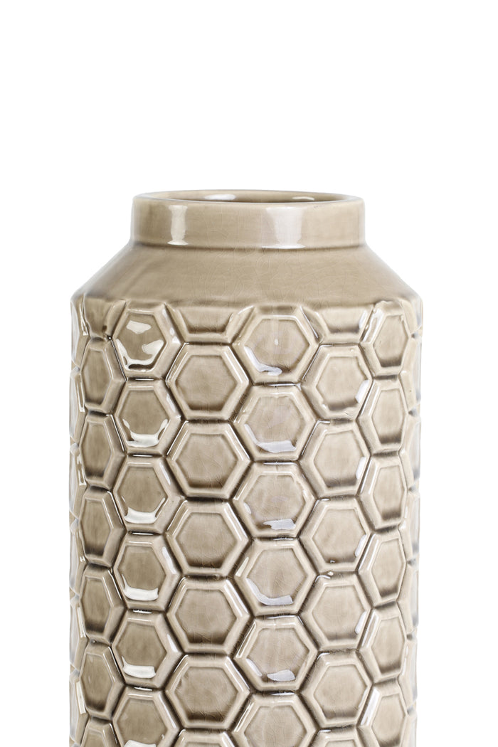 Light&living Vaas Ø17x73,5 cm TAVERNE keramiek licht bruin