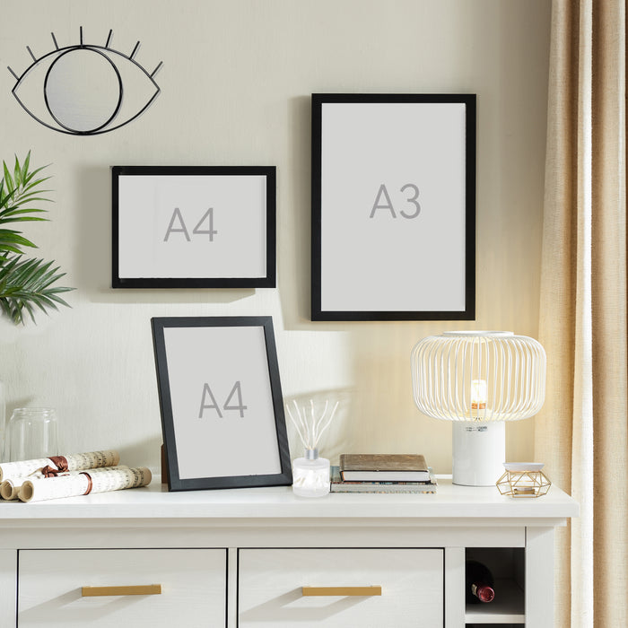 Set van 2 Fotokaders - A4 formaat - Foto Lijsten in MDF Hout - Zwart