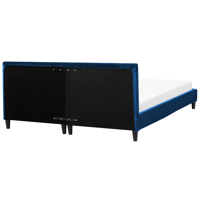 Beliani - FITOU - Tweepersoonsbed - Blauw - 180 x 200 cm - Fluweel