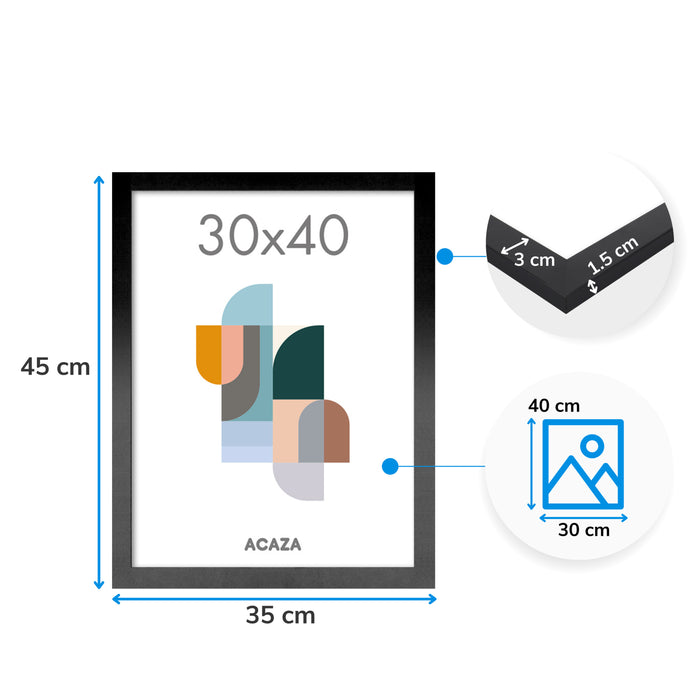 ACAZA Fotokader Zwart - 2 st.