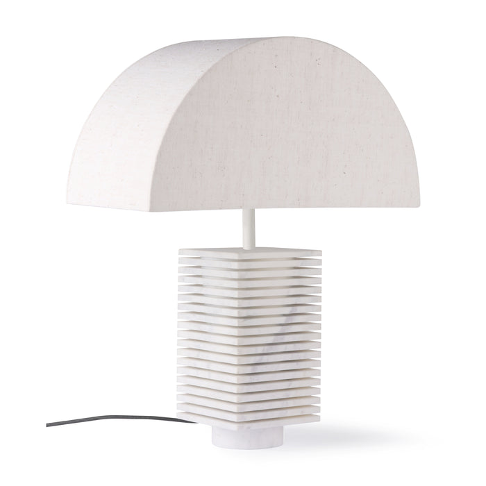 HKliving Ribbed Lampenvoet - White Marble H30