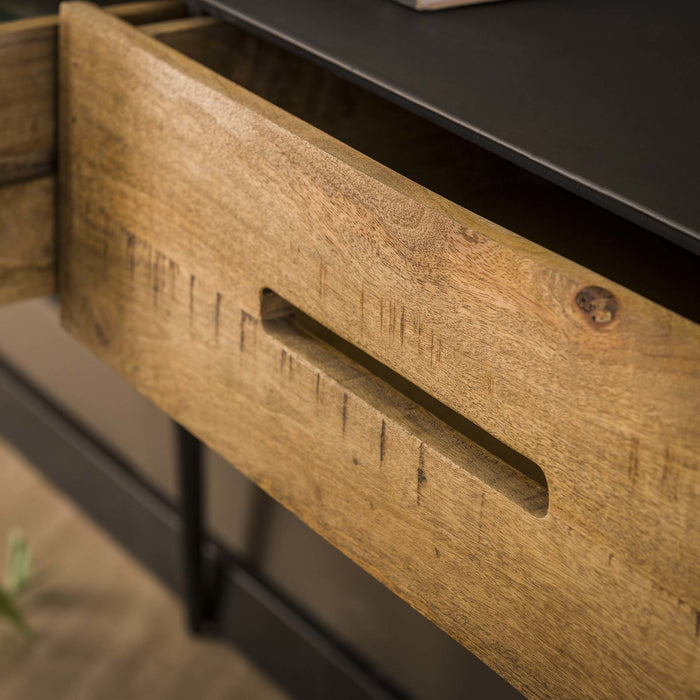 Duverger® Retro Mango - Sidetable - mango - naturel - 2 lades - metaal