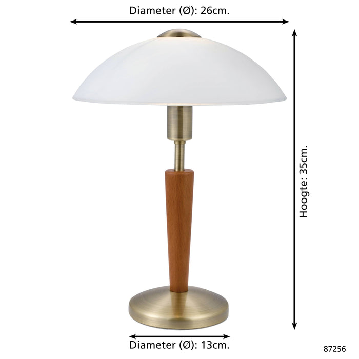 EGLO Solo 1 - Tafellamp - 1 Lichts- Ø260mm. - Brons, Noot - Wit