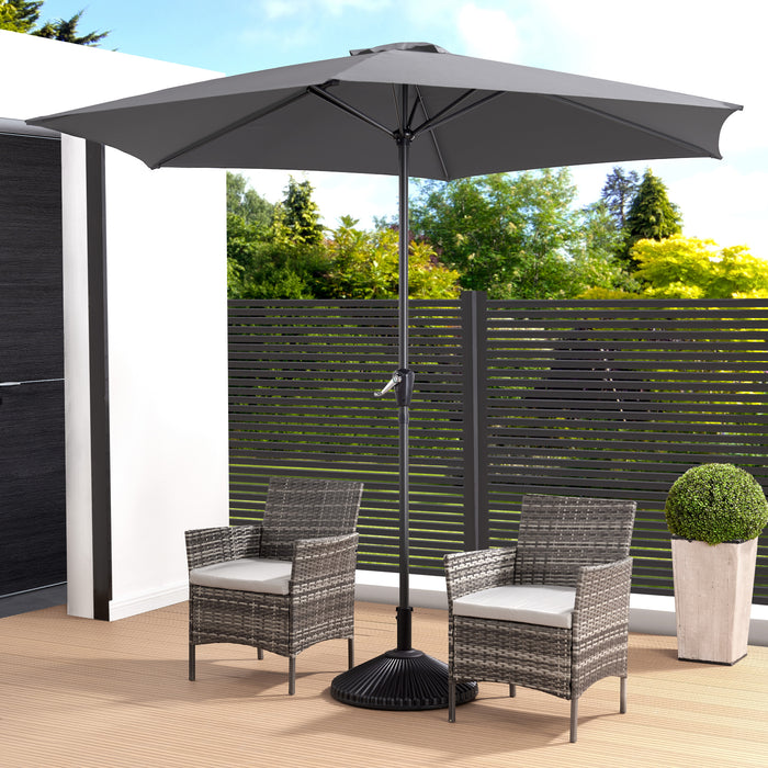 Ronde Stokparasol in aluminium - Parasol met 300 cm diameter - Grijs
