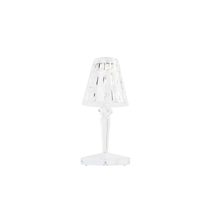 QAZQA Tafellamp transparant incl. LED IP54 oplaadbaar - Crystal