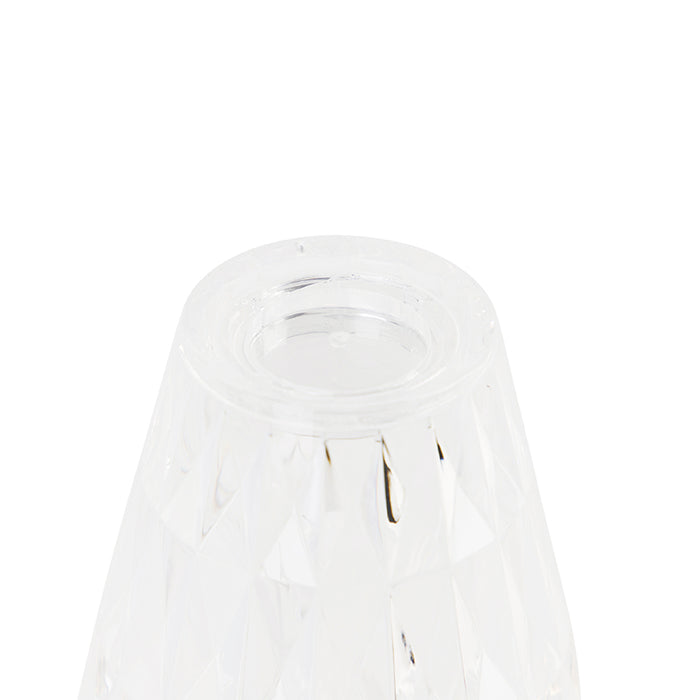QAZQA Tafellamp transparant incl. LED IP54 oplaadbaar - Crystal