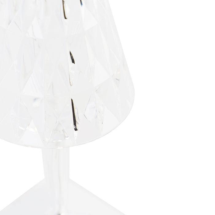 QAZQA Tafellamp transparant incl. LED IP54 oplaadbaar - Crystal