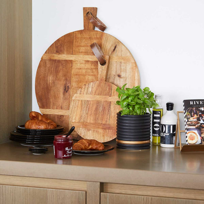 Riverdale - Plateau Leila rond naturel 41cm - Bruin