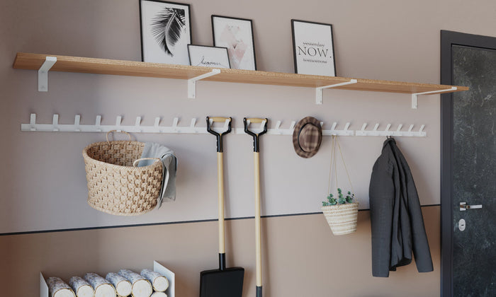 Gorillz Trim 75 Kapstok - 16 Haken (lengte) 75 cm - Metaal - Wit