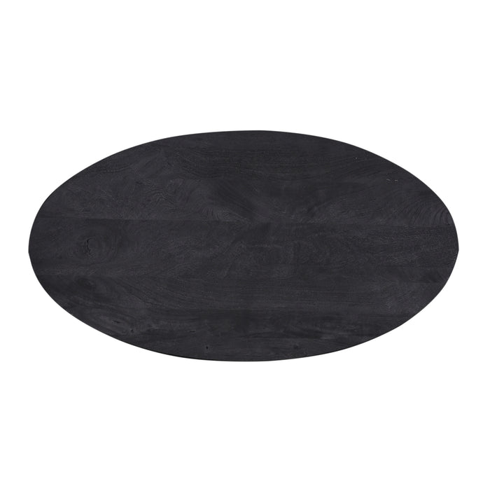 Giga Meubel - Salontafel Ovaal Zwart - 130cm - Mangohout