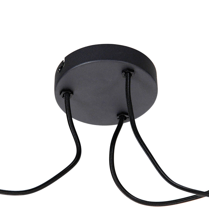 QAZQA Industriële hanglamp zwart 3-lichts - Cava