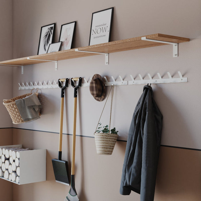 Gorillz Trim 50 Kapstok -12 haken (lengte) 55 cm - Metaal - Wit