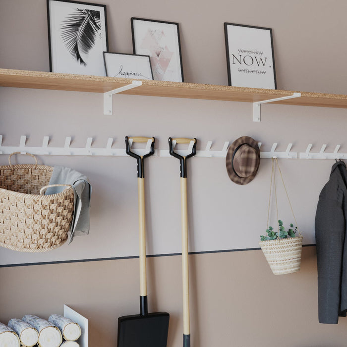 Gorillz Trim 50 Kapstok -12 haken (lengte) 55 cm - Metaal - Wit