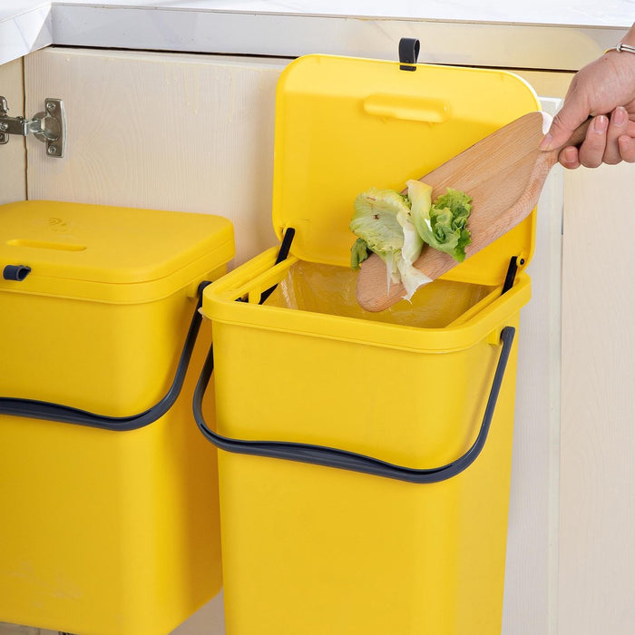 Homra Wall-Up inbouw prullenbak - 12L - Geel