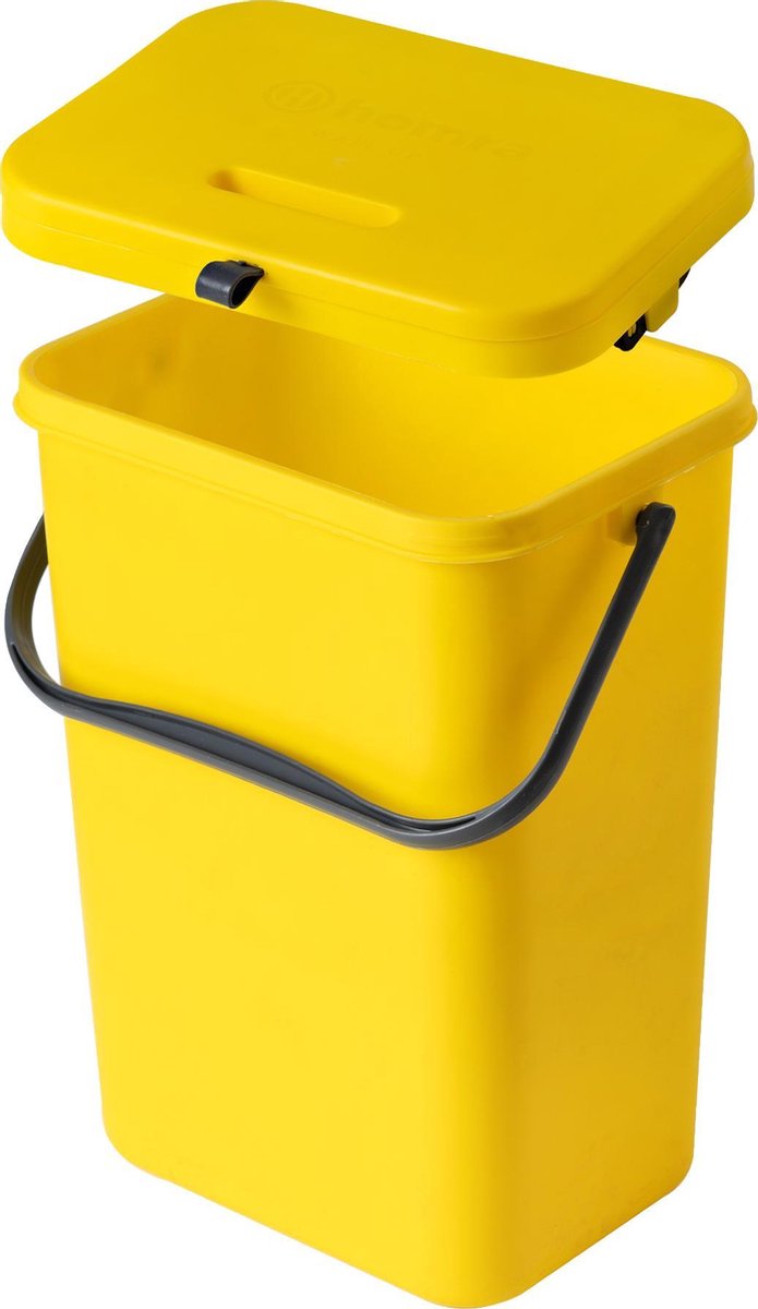 Homra Wall-Up inbouw prullenbak - 12L - Geel