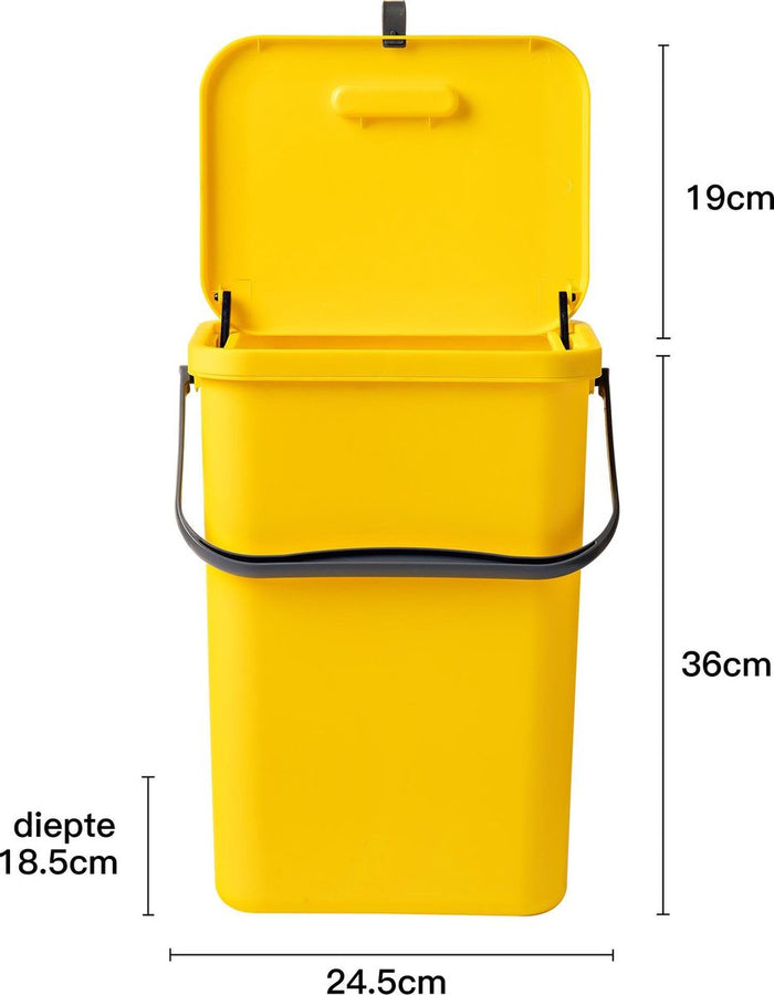 Homra Wall-Up inbouw prullenbak - 12L - Geel