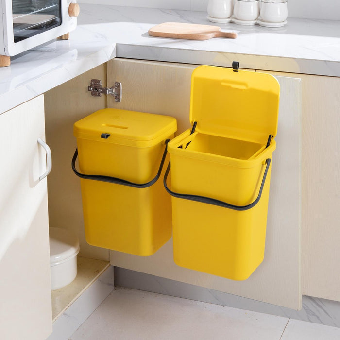 Homra Wall-Up inbouw prullenbak - 12L - Geel