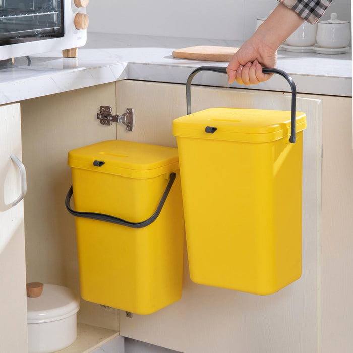 Homra Wall-Up inbouw prullenbak - 12L - Geel