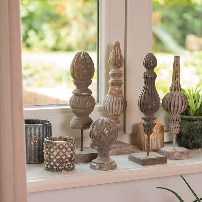 Clayre & Eef Theelichthouder Ø 8x8 cm Bruin Glas Waxinelichthouder