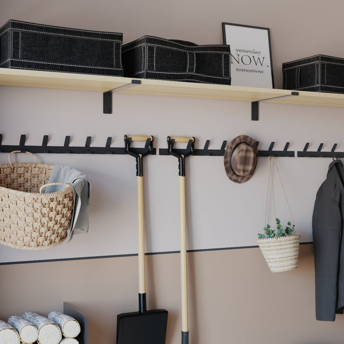 Gorillz Trim 75 Kapstok - 16 Haken (lengte) 75 cm - Metaal - Zwart