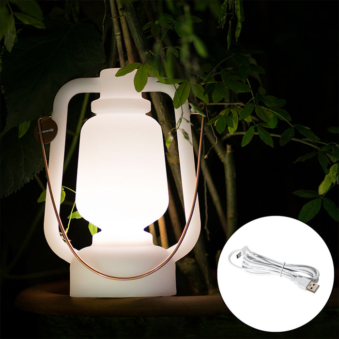 QAZQA Tafellamp wit IP44 incl. bluetooth speaker - Storm Music