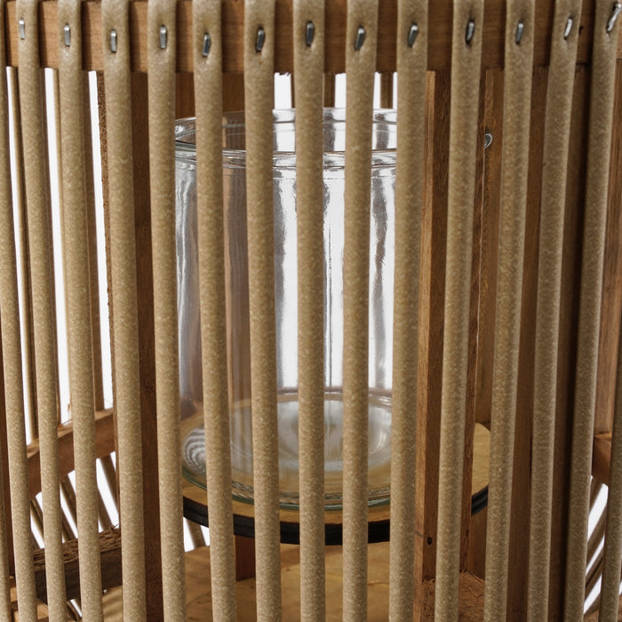 Mica Decorations Havard Windlicht - H33 x Ø23 cm - Bruin