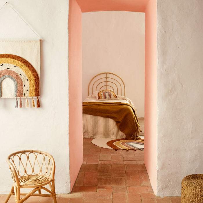 Kave Home - Tadea rond vloerkleed, 100% katoen met een veelkleurige