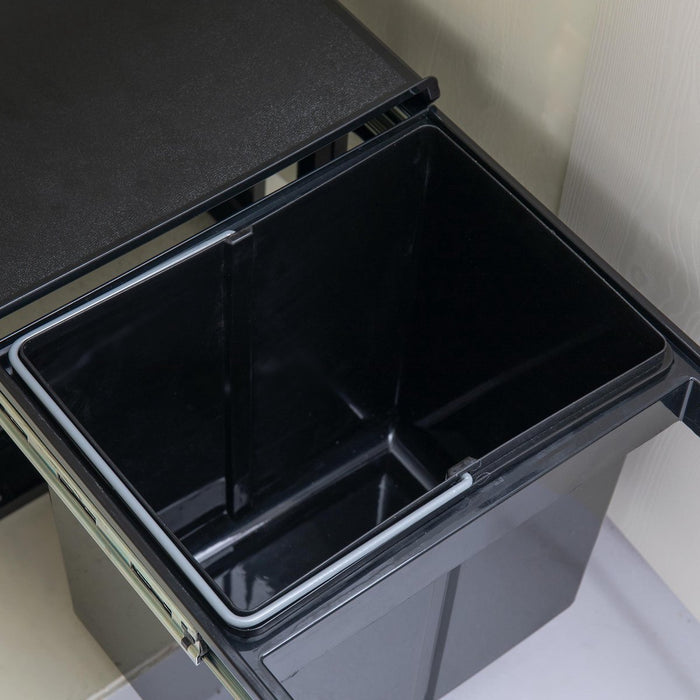 Homra Slide Inbouw Prullenbak - 2 vakken - 30L - Zwart