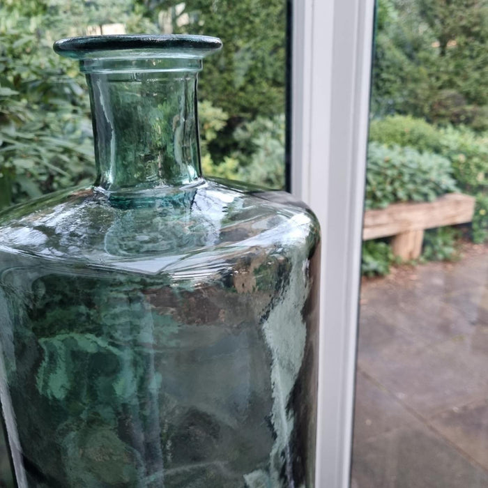 Mica Decorations Guan Glazen Fles - H75 x Ø25 cm - Groen