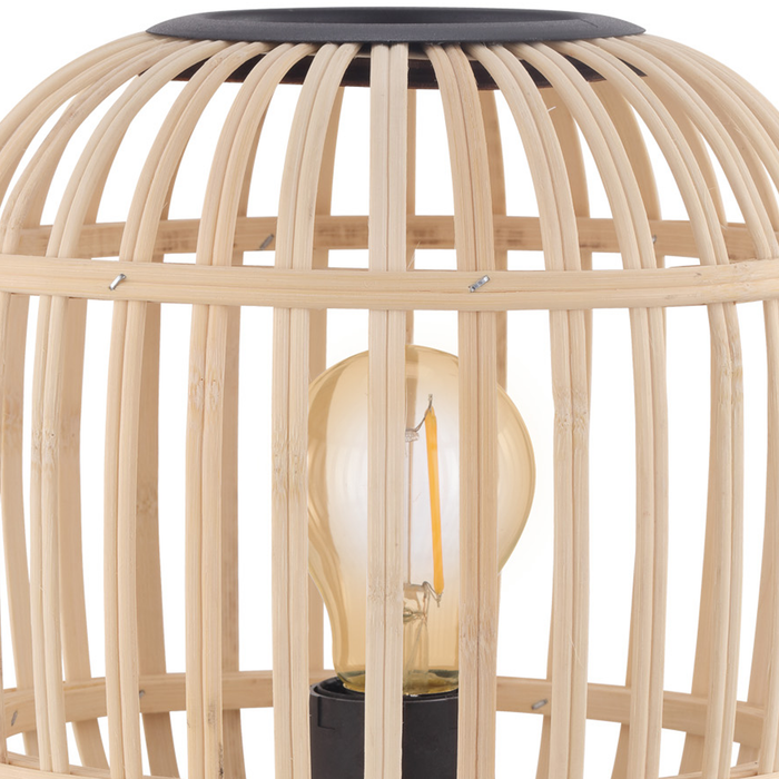 EGLO Bordesley Tafellamp - E27 - 40 cm - Zwart|Natuur