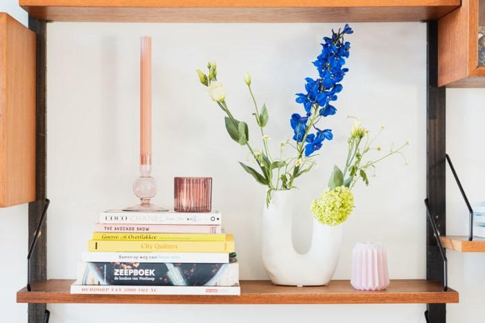 Gusta Vaas U-Vorm 14,4x7,8x17,6 cm wit