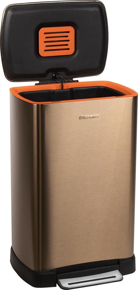 Homra Koniq Prullenbak met pedaal - 30 liter - Koper