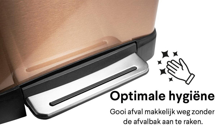 Homra Koniq Prullenbak met pedaal - 30 liter - Koper