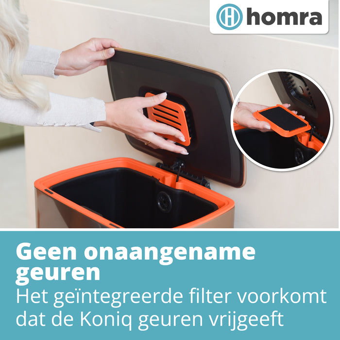 Homra Koniq Prullenbak met pedaal - 30 liter - Koper