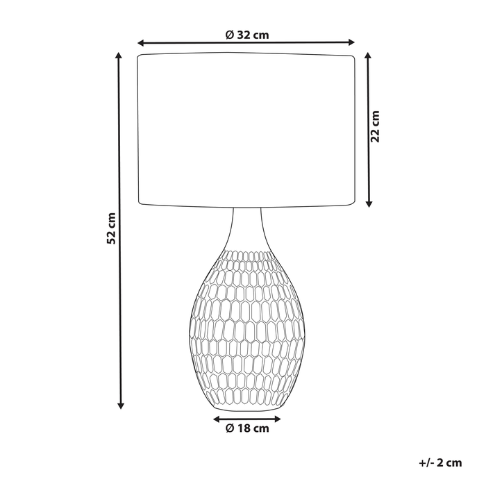 Beliani - HADDAS - Tafellamp - Geel - Keramiek
