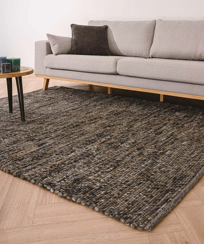 Nordic Weavers Wollen vloerkleed Lett - grijs|bruin - 140x200 cm