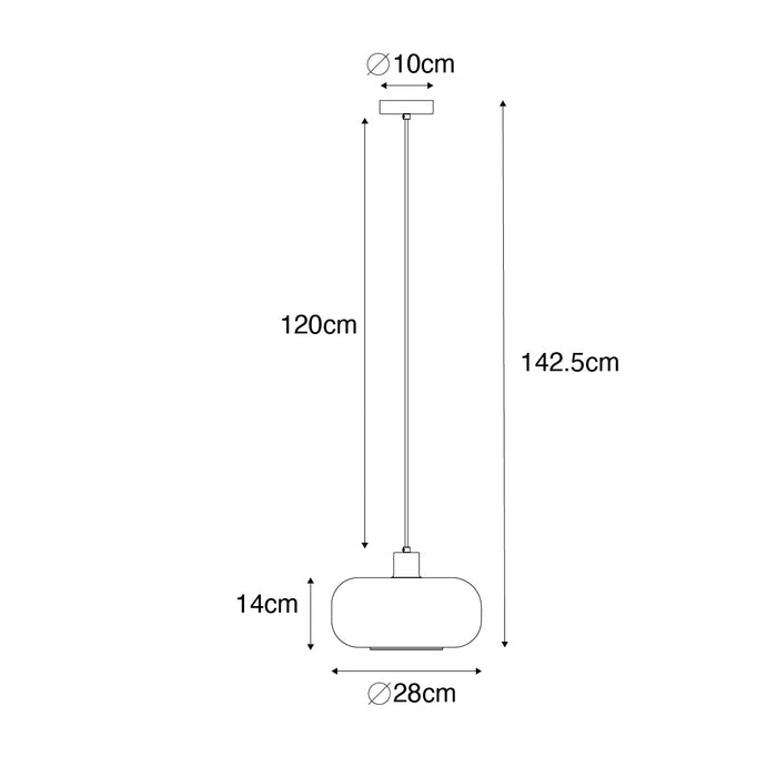 QAZQA Art Deco hanglamp zwart met amber glas - Bizle