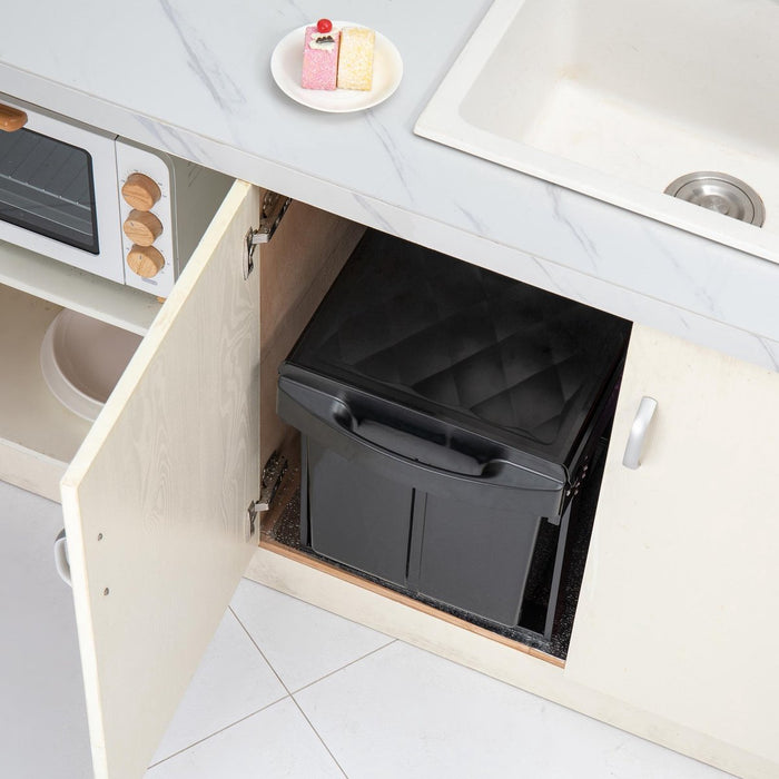 Homra Slide Inbouw Prullenbak - 2 vakken - 40L - Zwart